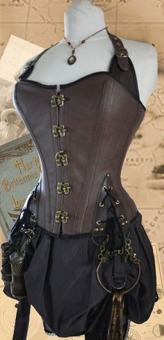 23 Steampunk Pirate Corset Brass Dark Tan by Harlotsandangels Rennaisance Faire, Pirate Corset, Gothic Inspiration, Steampunk Pirate, Character Clothes, Steampunk Corset