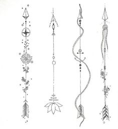 the different types of wind chimes are shown in black and white, with beads hanging from