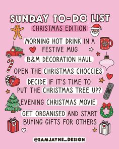 Instagram December Reminders, December Challenge, Christmas To Do List, Christmas Movies, Getting Organized, Christmas List, Buying Gifts, To Do List, Hot Drink