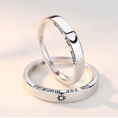 Size: Adjustable Opening Fashion Element: Sun, Moon Style: Retro Sun And Moon Design Adjustable Promise Rings, Adjustable Sun And Moon Design Promise Rings, White Rings With Sun And Moon Design As Gift, Minimalist Sun And Moon Design Rings For Anniversary, Luxury Rings, Design Light, Love Ring, Sun Moon, Style Retro