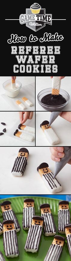 the instructions for how to make striped cookies