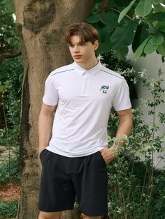 Composition : Polyester 95% + Span 5%Color : WhiteCountry of Origin : Republic of Korea Collar T Shirt, Collar Tshirt, Active Wear, Composition, Mesh, Mens Outfits, Collar, T Shirt, White