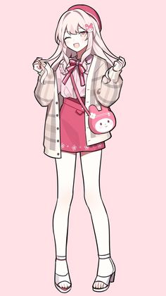 Cute Anime Clothes Outfits, Cute Outfit Anime, Cute Outfits Drawings, Cute Anime Clothes, Girl Dress Drawing, Outfit Ideas Anime, Kawaii Pose, Outfit Icon, Cute Anime Outfits