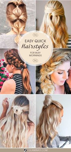 Easy Quick Hairstyles for Busy Mornings Hair Styles Quick, Half Updo Hairstyles, Instagram Hairstyles, Easy Hairstyles For School, School Hairstyles, Half Updo