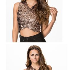 FREE SHIPPING Solid V Neck Sleeveless Gliter Cross Crop Top JKP1860 Sleeveless Sequined Crop Top For Party, Party Stretch Crop Top Tank Top, Glamorous Sleeveless Halter Top For Party Season, Stretch Crop Top Tank For Party, Sequin Sleeveless Tank Top For Club, Sleeveless Sequined Crop Top For Club, Sleeveless Party Halter Top With Sequins, Sequined Halter Neck Tank Top For Night Out, Glamorous Sleeveless Sequined Crop Top