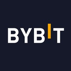 the logo for bybitt is shown in white and yellow on a black background