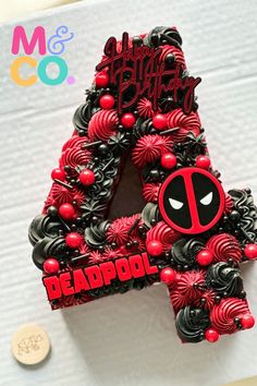 Acrylic Deadpool Charms for Cake 13 Bday Cake