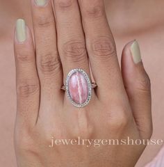 Rhodochrosite Ring, 925 Sterling Silver Ring, Pink Gemstone Ring, Statement Ring, Oval Shaped Ring, Bohemian Ring, All Ring Size Available  Gemstone Name - Rhodochrosite  Stone Quality - AAA  Weight - 7.09 gm  Ring Length - 2.2 cm  Ring Width - 1.5 cm Stone Shape - As shown in the picture Ring Size - All Ring Size Available  We serve complete 925 sterling silver Jewelry and genuine properties of the stone.  The products are dispatched from the small business from UK. Product Quality and Packaging - Our all products are 925 Silver Stamped which shows that the product is genuine and authentic .The products are dispatched from the small business from UK so you get the product on time and the product packaging comes in bubble foil wrap with all the precautions taken primarily that your product Oval Pink Opal Gemstone Rings, Anniversary Pink Opal Oval Ring, Rhodochrosite Ring, Pink Gemstone Ring, Picture Ring, Bohemian Ring, Bohemian Rings, Silver Work, Ring Oval