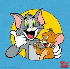 the cartoon character tom and jerry hugging each other