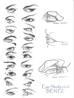 an image of eye study for beginners to learn how to draw the human face