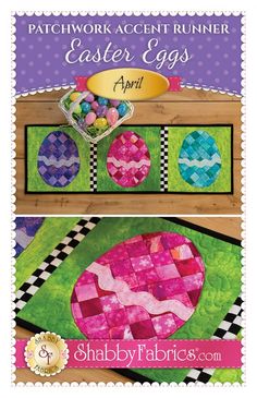 an easter egg quilt pattern with the words patchwork accenter easter eggs on it