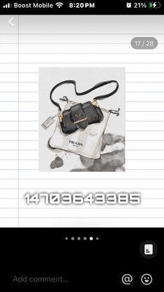 a cell phone with an image of a handbag on it