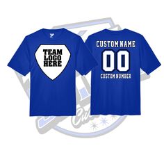 Blue Team Spirit Baseball Jersey With Team Name, Team-colored Cotton Baseball Jersey With Team Name, Blue Baseball Jersey With Team Name For Team Spirit, Varsity Jersey With Team Name For Sports, Varsity Sports Jersey With Team Name, Blue Fan Apparel Jersey With Team Name, Team-colored Dri-fit Jersey For Football Season, Blue Varsity Team Name Sublimation Design, Blue Varsity Sublimation Design With Team Name