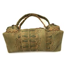 Leather Bag. Dimensions: W 14" x H 5.5" x D 6.5" Designer Handheld Baguette Bag, Designer Handheld Baguette Bag With Top Carry Handle, Designer Rectangular Hobo Bag With Top Handle, Designer Handheld Clutch With Top Carry Handle, Green Luxury Baguette Bag For Travel, Luxury Green Baguette Bag For Travel, Luxury Baguette Bag With Handles For Travel, Luxury Travel Baguette Bag With Handles, Luxury Rectangular Hobo Bag With Top Carry Handle