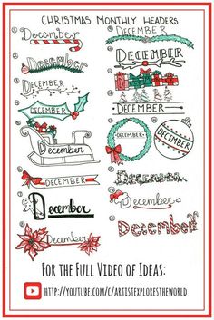 a christmas card with the words december, december and december written on it