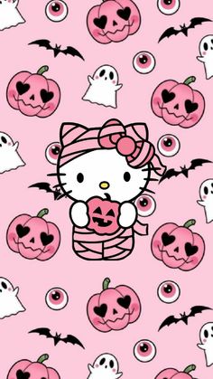 halloween hello Kitty Pink Hello Kitty And Her Friends, Pink Hello Kitty Wallpaper Iphone, Beard Transplant, Hello Kitty Printables, Halloween Wallpaper Cute