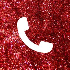 a red glitter background with a white phone on the bottom right corner and an arrow pointing to the left