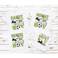 🎁 A personalized family matching birthday shirt is a fun, stylish, and meaningful way to celebrate a loved one's special day. These shirts are typically custom-designed with coordinated themes, colors, and graphics to represent the occasion and the family connection.  🎁 Each shirt can be tailored with individual names, roles (e.g., "Mom of the Birthday Boy," "Dad of the Birthday Princess"), ages, or a shared slogan such as "Birthday Squad" or "Team [Name]." I. PRODUCTION INFORMATION:  - Printed on one side or both sides (if you'd like to print on both sides, contact us via message) - Made with 100% U.S. cotton and the latest breakthrough in soft cotton technology, the heavy cotton family has been remastered for improved printability, quality and comfort you can see and feel. - Classic fi Soccer Birthday Shirt, Princess Ages, Birthday Gift For Son, Matching Birthday Shirts, Family Connection, Custom Birthday Shirts, Family Birthday Shirts, Soccer Birthday, Birthday Boy Shirts