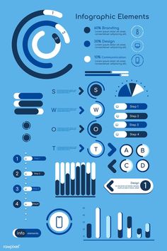 an infographic elements poster with blue and white colors