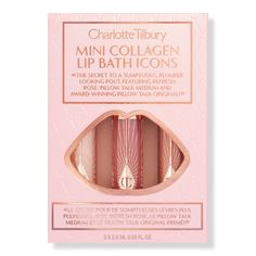 Charlotte Tilbury - Mini Collagen Lip Bath Icons | Ulta Beauty Charlotte Tilbury Mini, Travel Size Makeup, Xmas 2022, Charlotte Tilbury Makeup, Makeup Icons, Beauty Gift Sets, Skincare Ingredients