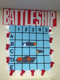 a board game with the words battleship written on it and stars in the middle,