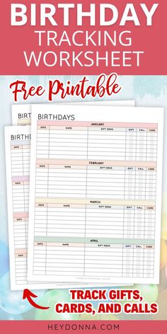 birthday tracker printable Free Printables For Kids, Weekly Calendar Template, Tracker Free, Printables For Kids, Birthday Dates, Monthly Calendar Printable, Free Printable Calendar