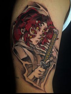 Lua superior 1 kokushibo Kokushibo Eyes Tattoo, Kokushibo Tattoo Design, Kokushibo Tattoo Ideas, Kimetsu No Yaiba Tattoo, Anime Tats, Character Tattoos, Full Arm Tattoos, Cartoon Character Tattoos