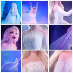 the frozen princesses are all dressed in white