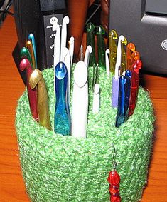 there are many toothbrushes in the holder