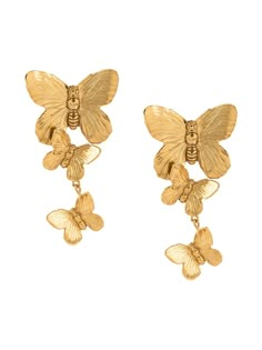 gold butterfly style chandelier design butterfly fastening Sold in pairs. Luxury Hair Accessories, Butterfly Earrings Gold, Jennifer Behr, Rose Gold Hardware, Gold Butterfly, Accessories Jewelry Earrings, Butterfly Earrings, Butterfly Design, Women Accessories Jewelry