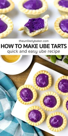 how to make ube tarts that look like they have purple icing on them