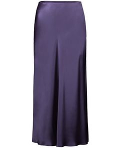 Sablyn Astral Scalloped Miranda Midi Skirt High rise Flat waistband Concealed side zip closure Midi length 100% silk Purple Midi Skirt, Midi Length, Side Zip, Midi Skirt, High Rise, Silk, Skirt, Purple