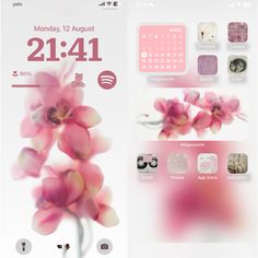 the pink flowers are displayed in this screenshot for an upcoming calendar on the phone