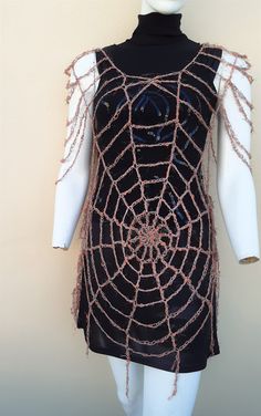 Women's Spider Web Halloween Clothing Size M Sexy Goth Halloween Costume, Crochet Mesh Fishnet Tunic, Top, Vest - Etsy