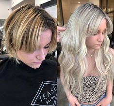 Hand Tied Extensions On Short Hair, Adding Extensions To Short Hair, Hand Tied Extensions Before And After, Hair Extensions For Short Hair Before And After, Short Hair Extensions Before And After, Extensions On Short Hair, Hair Color Change, Hair Extensions Tutorial, Long Hair Do