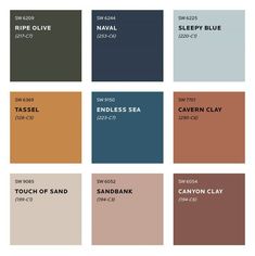 the color palettes for an interior paint scheme