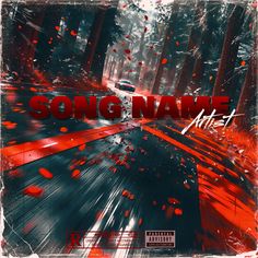 the cover art for song name artist, featuring an image of a car driving down a road