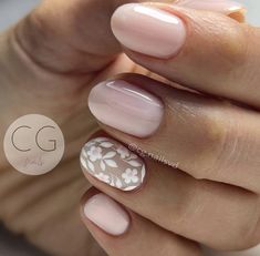 G Nails, Cute Gel Nails, Short Acrylic Nails Designs, October 5, Neutral Nails, Girls Nails, Bridal Nails, Floral Nails