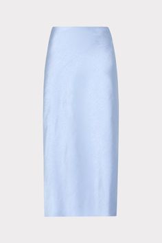 Cut from a luxe, hammered satin, the Ella skirt is a pull-on maxi with elastic at the waist. It sits perfectly at the waist and cascades down to a mid length—with just an enough room to reveal an elegant strappy sandal or point-toe heel, depending on the occasion. It comes in our new Ice Blue colorway that’s ideal for late summer, fall, and winter events alike. True Winter Palette, Elsa Halloween, Elsa Halloween Costume, Winter Palette, True Winter, Winter Event, Maxi Dress Cocktail, Slip Skirt, Pointed Toe Heels