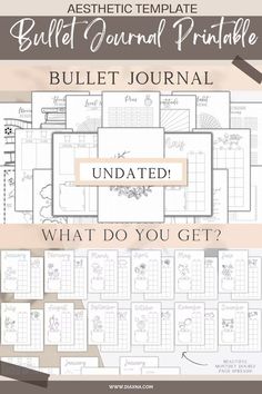 Artistic Planning at Its Best: Must-Have Bullet Journal Printable Templates - Aesthetic Creative Journaling — DIAxNA Journal Spreads Aesthetic, Bujo Trackers, Printable Bullet Journal, Digital Minimalism