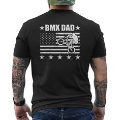 Shop Bmx Dad American Flag Vintage Mens Back Print T Shirt. Available on many styles, sizes, and colors. Back Print T Shirt, Mens Back, Cricut Projects Vinyl, Bmx, Cricut Projects, American Flag, Print T Shirt, Screen Printing, Cricut