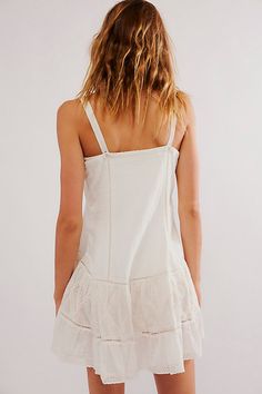 Just as effortless as it is essential, this stunning bodysuit is featured in a mini dress-inspired design with lace detailing and button-front closure for multiple ways to wear. * Bodysuit style * Button closure gusset * Square neckline * Versatile style | Break Of Day Mini Bodysuit by Intimately at Free People in White, Size: S Feminine Daywear Mini Dress With Adjustable Straps, Feminine Mini Dress With Adjustable Straps For Daywear, Summer Mini Dress With Built-in Bra For Daywear, Break Of Day, Bodysuit Style, Free People Summer, Bodysuit Fashion, Square Necklines, Versatile Style