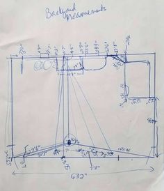 a blueprint drawing of a toilet in the middle of a room with drawings on it