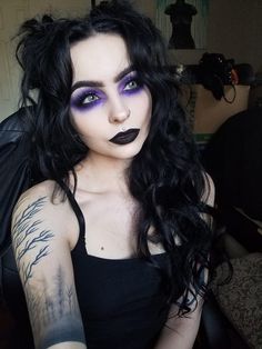 Black And Red Goth Eye Makeup, Fashion Rocker Chic, Black Edgy Hair, Goth Aesthetic Hair, Metal Concert Makeup Looks, Goth Festival Makeup, Witchy Makeup Aesthetic, Goth Updo, Metal Head Makeup