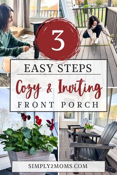 Transform your tiny porch into a cozy haven with our 3 easy steps. ✨ Discover how to incorporate style, functionality, and comfort in your small front porch to make it the most inviting space on the block.🏡❤️ Front Porch Furniture Ideas, Tiny Porch, Front Porch Furniture, Small Front Porch, Front Porch Design