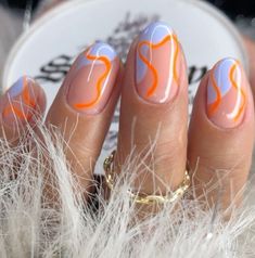 Orange Nails Design, Summer Nail Art Ideas, Summer Nail Art, Minimal Nails, Nail Art Ideas, Fire Nails