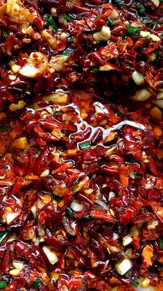 the food is mixed together and ready to be cooked in the oven for dinner time