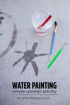 water painting simple summer activity for kids