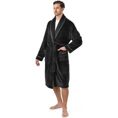 PRICES MAY VARY. SOFT MENS ROBE: Enjoy the comfort of a warm, plush, fleece microfiber with our lightweight breathable, and cozy mens robe. Designed to be used as a comfortable bathrobe for relaxing at home after work, shower, bath, nap, pool, or spa. Long sleeve robe nightgown can also be used as sleepwear, pajamas, changing clothes, pjs, hospital gown, or mens housecoat. Mid length robe for men comes with a waist strap so you can adjust for your perfect fit and 2 large side pockets. SILKY FLEE Clothes Pjs, Robe For Men, Changing Clothes, Shower Spa, Soft Robes, One Piece Clothing, Hospital Gown, One Piece Pajamas, Waist Strap