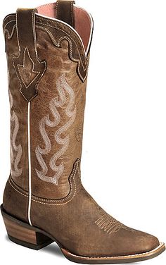 Love these boots :) SO cute and comfy! Ariat Crossfire Caliente Cowgirl Boot - Wide Square Toe Mode Country, Womens Ariat Boots, Bota Country, Simple Work, Wedding Boots, Ariat Boots, Boating Outfit, Brown And Pink